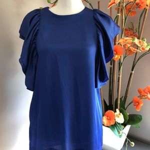 Blue ruffled shirt/dress